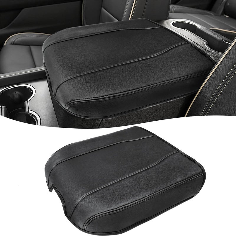 Eaglecover Center Console Armrest Cover for Chevy Silverado & GMC Sierra 2019-2026, Yukon & Tahoe & Suburban 2021-2026, Floor Console Bucket Seat Only, Vinyl Middle Console Cover, Scratchproof, Black - Image 1
